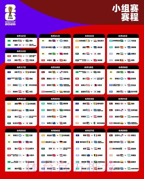 2026世界杯每日赛程最新最新时间表在哪里看