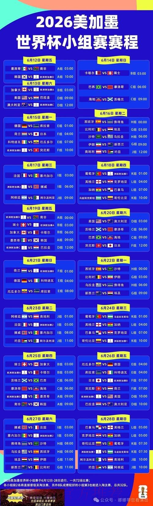 2026世界杯赛程最新最新时间表在哪里看